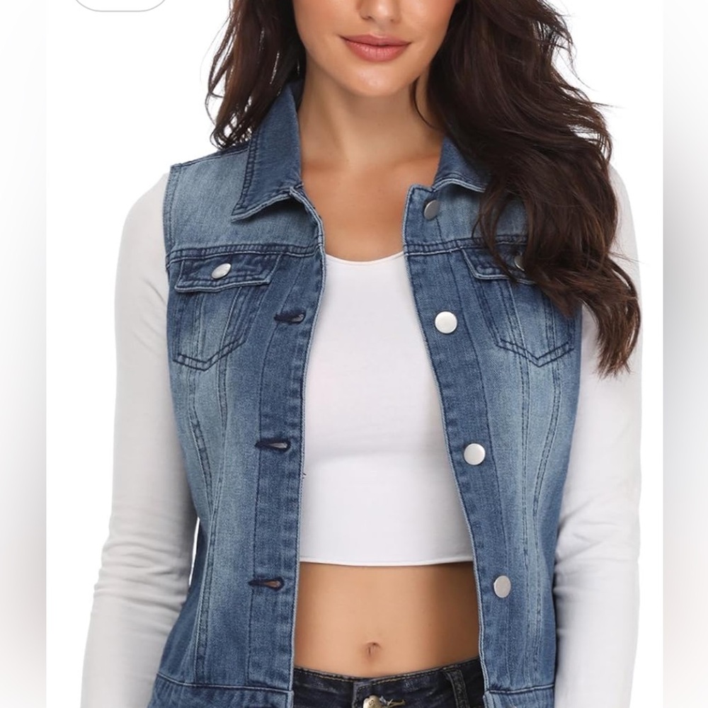 En Jean Stylish Blue Denim Vest